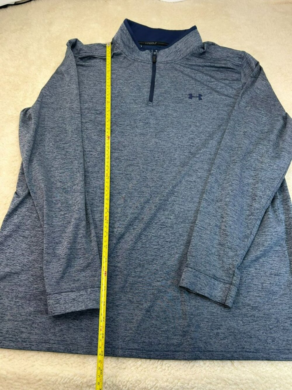 Under Armour Mens 1/4 Zip Pullover Blue XXL Polyester Loose HeatGear Pre-Owned - Picture 1 of 6